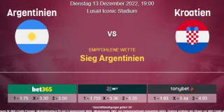 Vorhersage zur WM 2022 Argentinien - Kroatien: 13 Dezember 2022