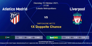 Vorhersage zu Champions League Atletico Madrid - Liverpool: 19 Oktober 2021