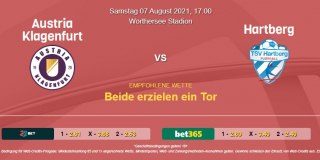 Vorschau zu Admiral Bundesliga Austria Klagenfurt - Hartberg: 07 August 2021