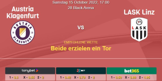 Vorhersage zur Admiral Bundesliga Austria Klagenfurt - LASK Linz: 15 Oktober 2022