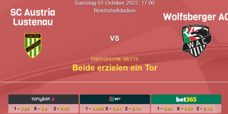 Vorhersage zur Admiral Bundesliga Austria Lustenau - Wolfsberger AC: 01 Oktober 2022