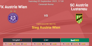 Vorhersage zur Admiral Bundesliga Austria Wien - Austria Lustenau: 03 September 2022