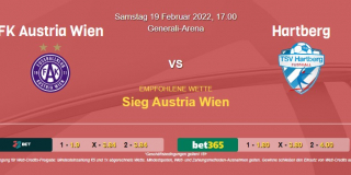 Vorhersage zu Admiral Bundesliga Austria Wien - Hartberg: 19 Februar 2022