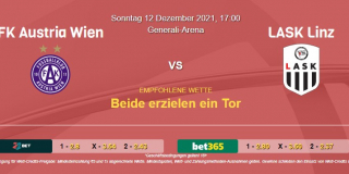 Vorhersage zu Admiral Bundesliga Austria Wien - LASK Linz: 12 Dezember 2021