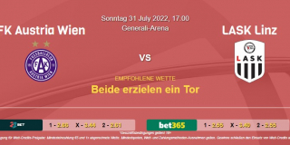 Vorhersage zur Admiral Bundesliga Austria Wien - LASK Linz: 31 Juli 2022