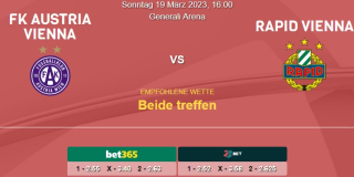 Vorhersage zur Admiral Bundesliga Austria Wien - Rapid Wien: 19 März 2023