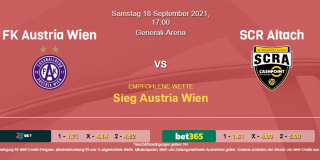 Vorhersage zu Admiral Bundesliga Austria Wien - SCR Altach: 18 September 2021