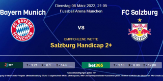 Vorhersage zum Champions League Achtelfinale Bayern München - RB Salzburg: 08 März 2022