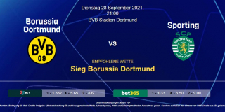 Vorhersage zu Champions League Borussia Dortmund - Sporting: 28 September 2021