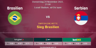 Vorhersage zur WM 2022 Brasilien - Serbien: 24 November 2022