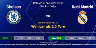 Vorhersage zur Champions League Chelsea - Real Madrid: 06 April 2022