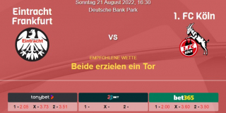 Vorhersage zur Deutschen Bundesliga Eintracht Frankfurt - 1. FC Köln: 21 August 2022