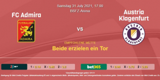 Vorhersage zu Admiral Bundesliga FC Admira - Austria Klagenfurt: 31 Juli 2021