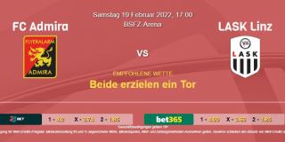 Vorhersage zu Admiral Bundesliga FC Admira - LASK Linz: 19 Februar 2022