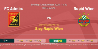 Vorhersage zu Admiral Bundesliga FC Admira - Rapid Wien: 12 Dezember 2021