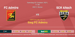 Vorhersage zu Admiral Bundesliga FC Admira - SCR Altach: 02 Oktober 2021