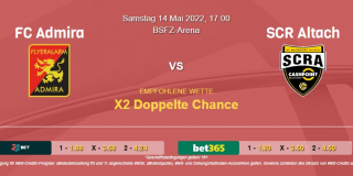Vorhersage zur Admiral Bundesliga FC Admira - SCR Altach: 14 Mai 2022