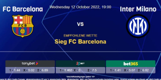 Vorhersage zur Champions League FC Barcelona - Inter Mailand: 12 Oktober 2022