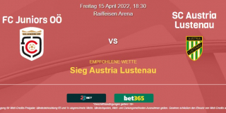 Vorhersage zu Österreich 2. Liga FC Juniors - Austria Lustenau: 15 April 2022