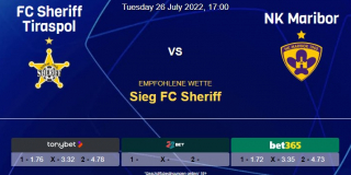 Vorhersage zur Champions League FC Sheriff - Maribor: 26 Juli 2022