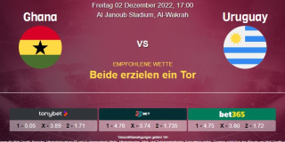 Vorhersage zur WM 2022 Ghana - Uruguay: 02 Dezember 2022