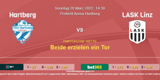 Vorhersage zur Admiral Bundesliga Hartberg - LASK Linz: 20 März 2022