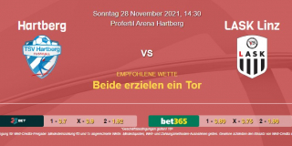 Vorhersage zu Admiral Bundesliga Hartberg - LASK Linz: 28 November 2021