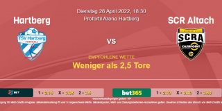 Vorhersage zur Admiral Bundesliga Hartberg - SCR Altach: 26 April 2022