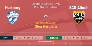 Vorhersage zu Admiral Bundesliga Hartberg - SCR Altach: 31 Juli 2021