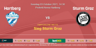 Vorhersage zu Admiral Bundesliga Hartberg - Sturm Graz: 03 Oktober 2021