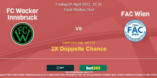 Vorhersage zu Österreich 2. Liga Innsbruck - FAC Wien: 01 April 2022