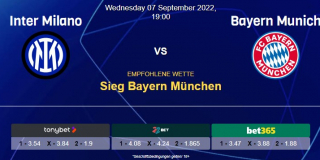 Vorhersage zur Champions League Inter Mailand - Bayern München: 07 September 2022