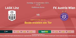 Vorhersage zu Admiral Bundesliga LASK Linz - Austria Wien: 12 September 2021