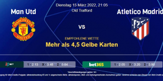 Vorhersage zur Champions League Man Utd - Atletico Madrid: 15 März 2022