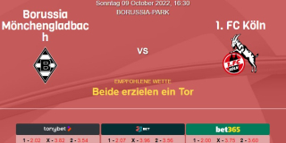 Vorhersage zur Deutschen Bundesliga Mönchengladbach - 1. FC Köln: 09 Oktober 2022