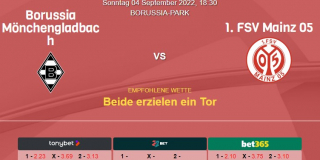 Vorhersage zur Deutschen Bundesliga Mönchengladbach - Mainz 05: 04 September 2022