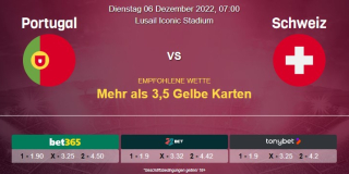 Vorhersage zur WM 2022 Portugal - Schweiz: 06 Dezember 2022