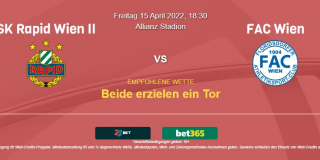 Vorhersage zu Österreich 2. Liga Rapid Wien II - FAC Wien: 15 April 2022