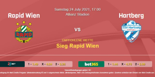 Vorhersage zu Admiral Bundesliga Rapid Wien - Hartberg: 24 Juli 2021