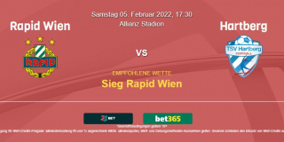 Vorhersage zum ÖFB-Cup Viertelfinale Rapid Wien - Hartberg: 05 Februar 2022