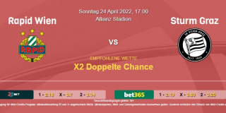 Vorhersage zur Admiral Bundesliga Rapid Wien - Sturm Graz: 24 April 2022