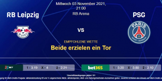 Vorhersage zu Champions League RB Leipzig - PSG: 03 November 2021