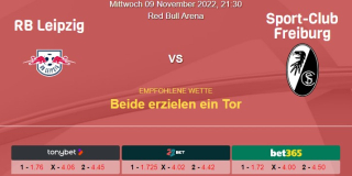 Vorhersage zur Deutschen Bundesliga RB Leipzig - SC Freiburg: 09 November 2022