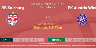 Vorhersage zu Admiral Bundesliga RB Salzburg - Austria Wien: 08 August 2021