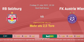 Vorhersage zur Admiral Bundesliga RB Salzburg - Austria Wien: 22 Juli 2022