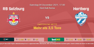 Vorhersage zu Admiral Bundesliga RB Salzburg - Hartberg: 04 Dezember 2021