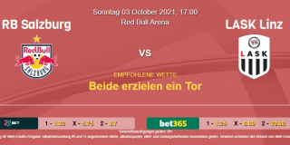 Vorhersage zu Admiral Bundesliga RB Salzburg - LASK Linz: 03 Oktober 2021