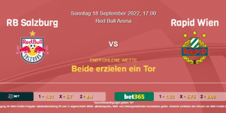 Vorhersage zur Admiral Bundesliga RB Salzburg - Rapid Wien: 18 September 2022
