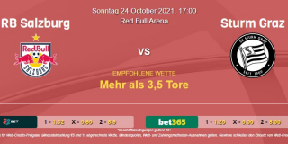 Vorhersage zu Admiral Bundesliga RB Salzburg - Sturm Graz: 24 Oktober 2021