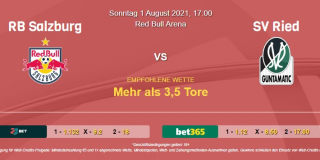 Vorhersage zu Admiral Bundesliga RB Salzburg - SV Ried: 01 August 2021